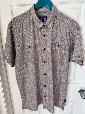 Mens Patagonia Back Step Cotton/Hemp Blend Casual Button Up Shirt Size Large